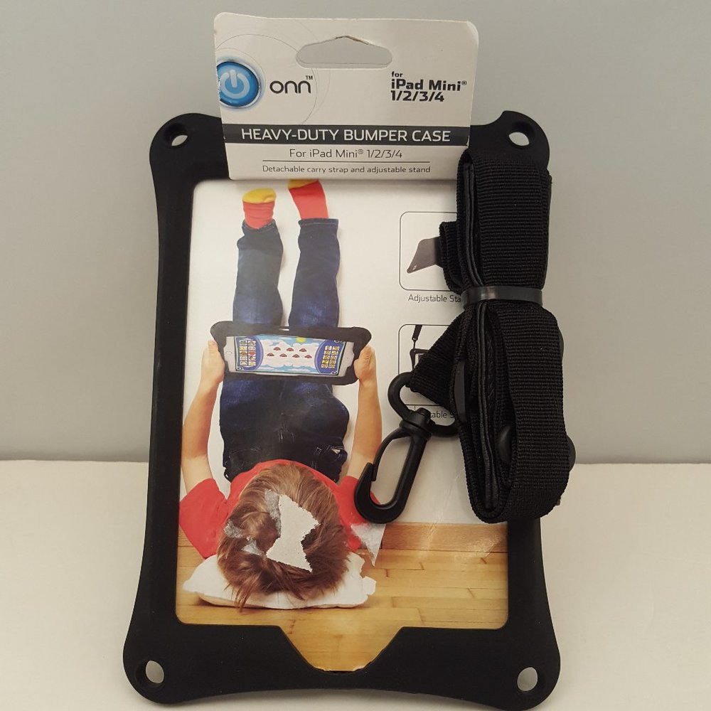 Onn Heavy Duty Bumper Case with Strap for iPad mini